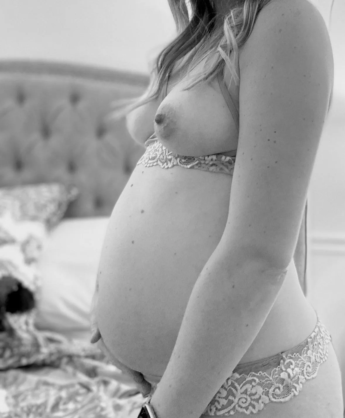 Pregnant shy Milf
