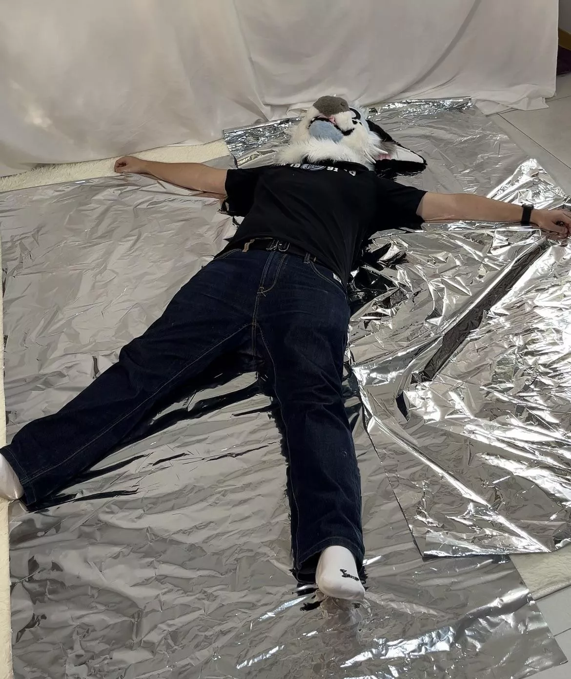 tired at a photo shoot