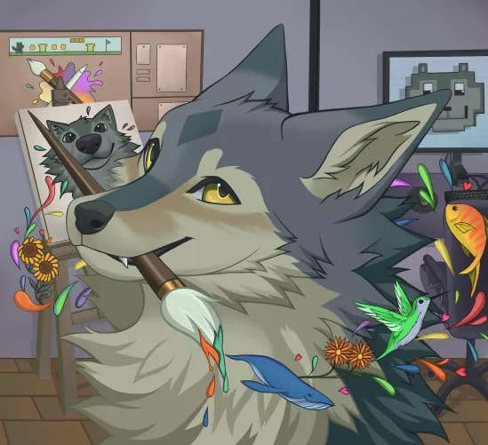 Wolf artist :3 (art by me)