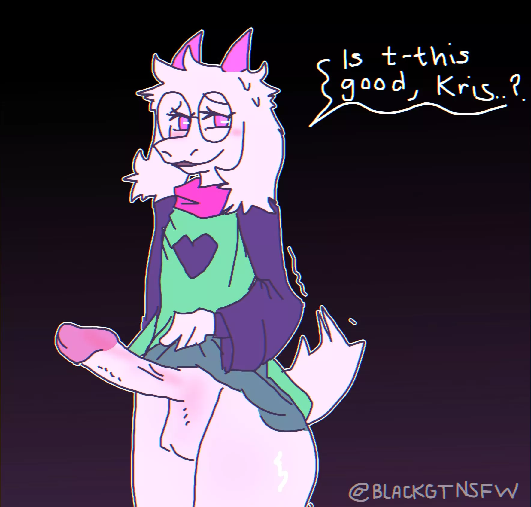 a bit of [Ralsei] cock (@BlackGTnsfw)