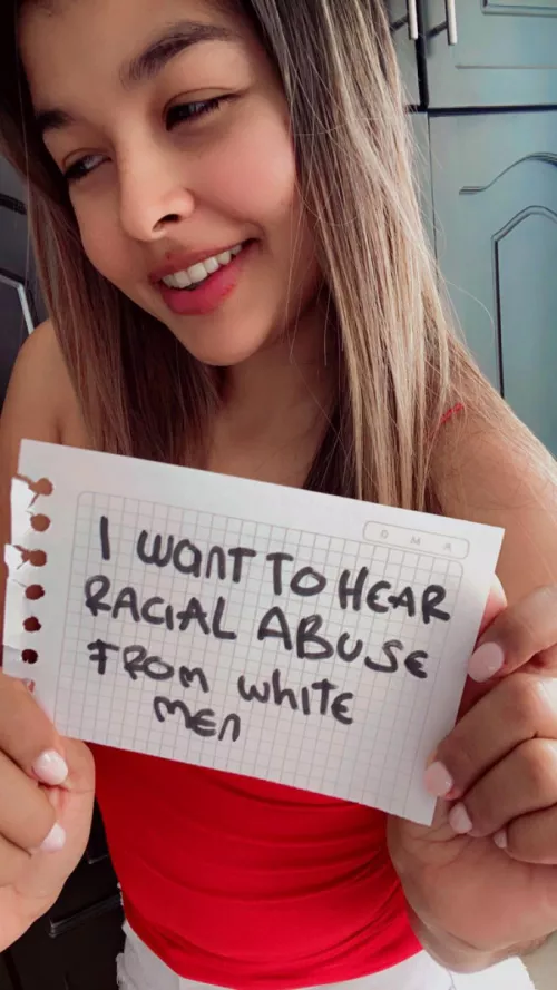 I love masturbating my latina pussy to racial abuse