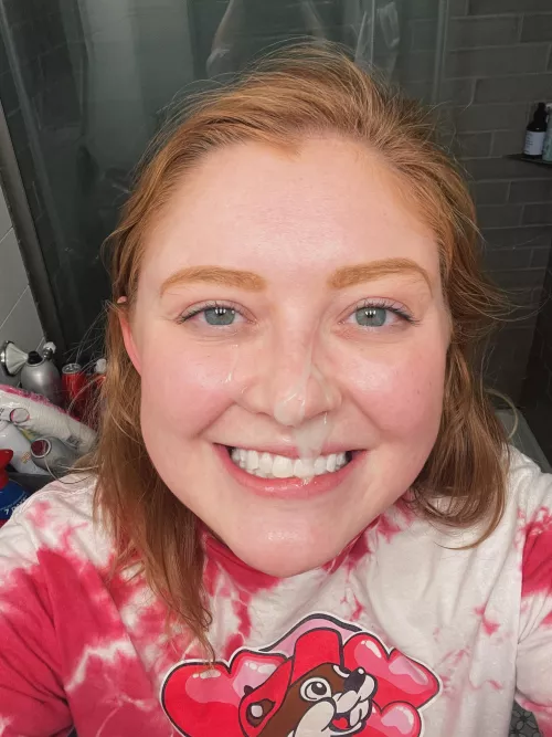 Just happy to have cum on my face!
