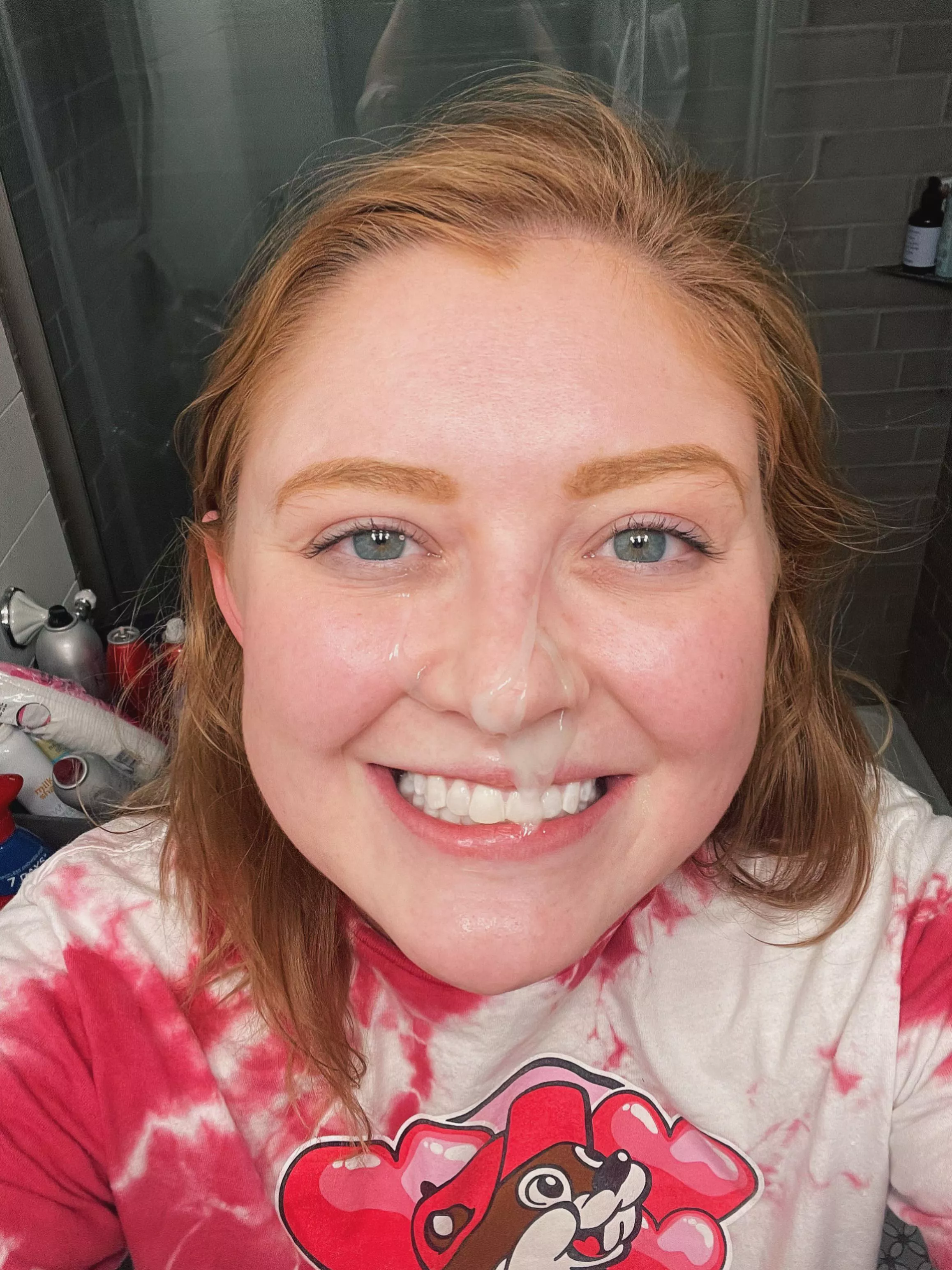 Just happy to have cum on my face!
