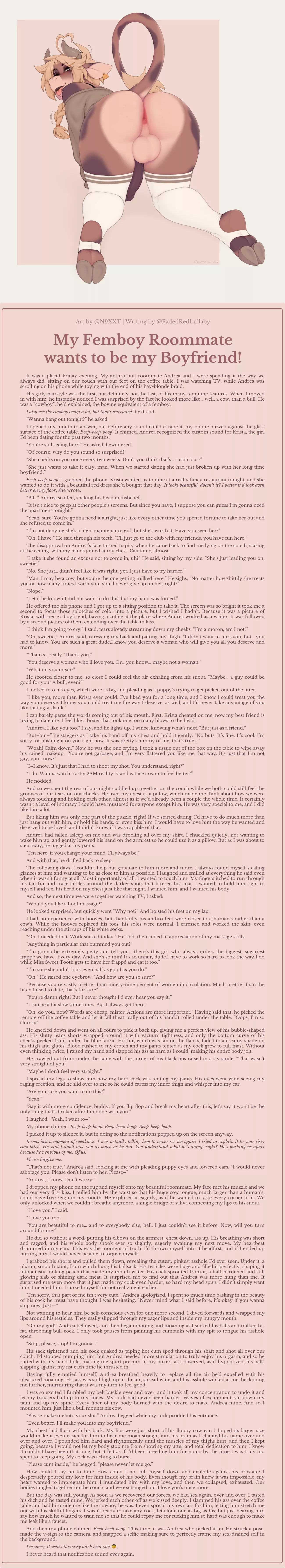 My Furry Femboy Roommate wants to be my Boyfriend! [Furry] [Yaoi] [Femboy] [Oral] [Anal] [Penis Size Comparison] [Straight-to-Bi] [Lovey-dovey] [Art by Nextel @N9XXT]