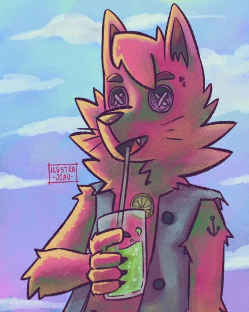 New character created, having a refreshing lemonade!! (ARTBY ME)