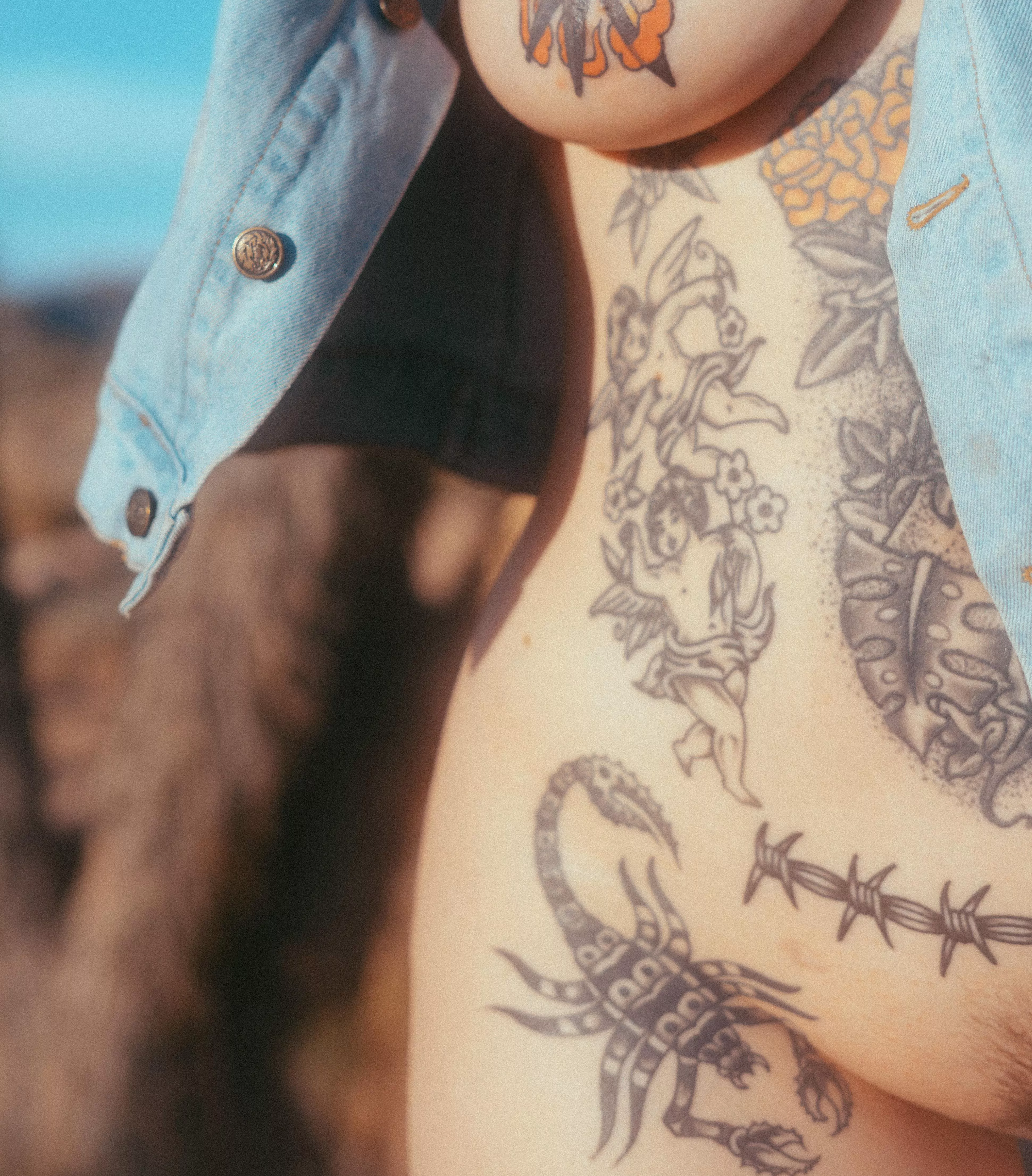 Wearing your jacket and nothing else