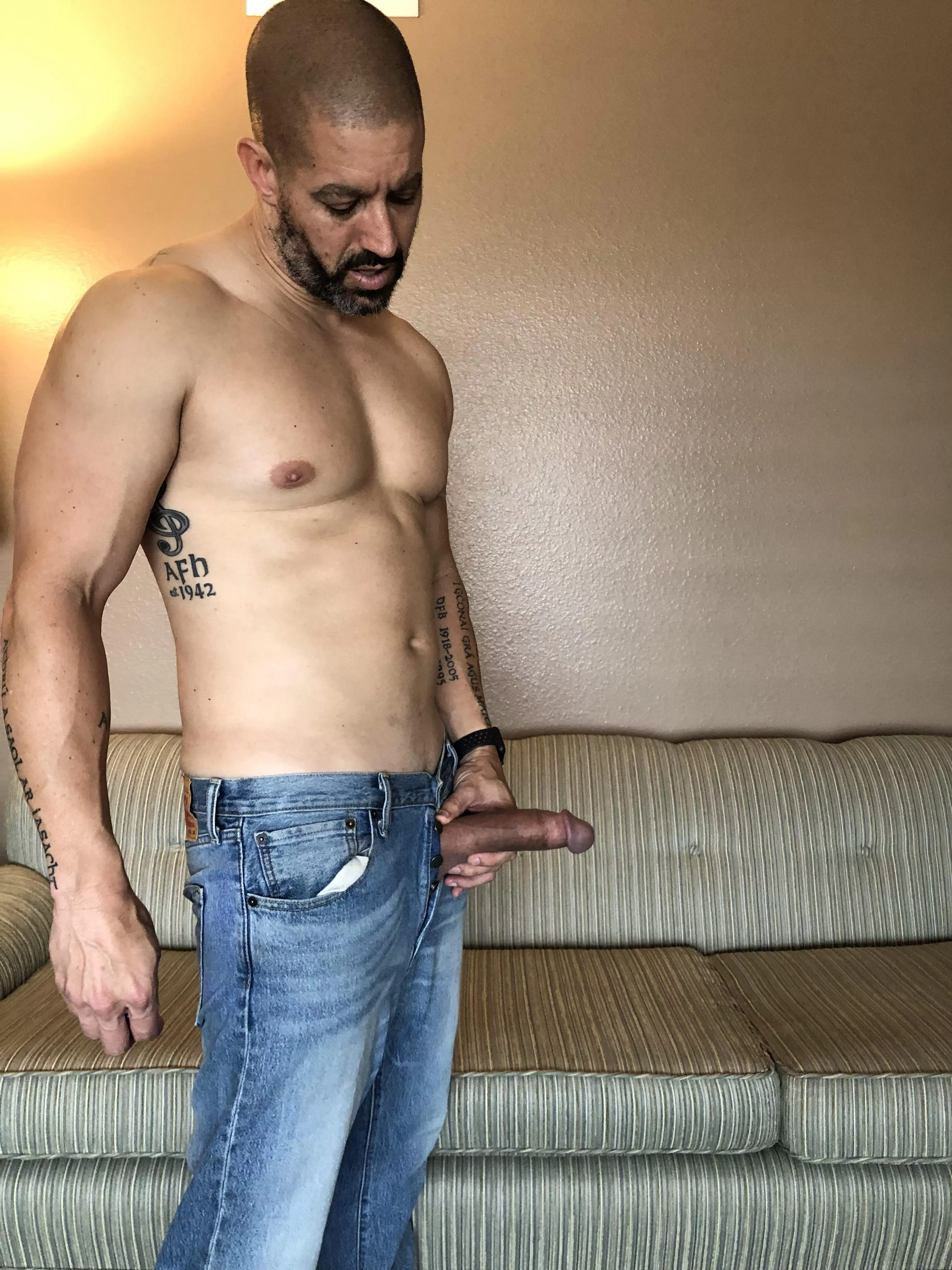 Comfy jeans with button fly