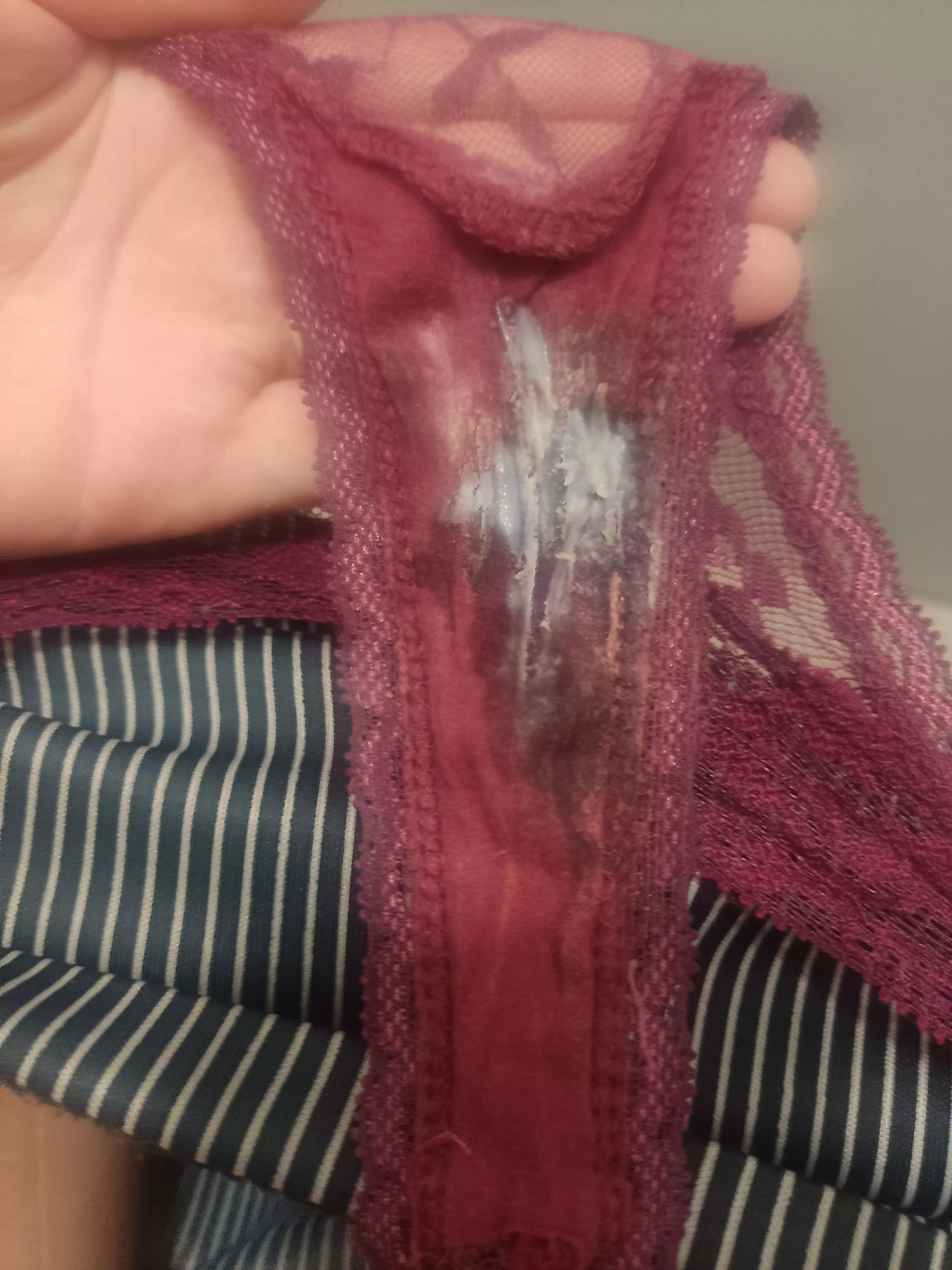 Cum in my panties as the buyer requested🥰 24h wear, 1 workout, 3 solo plays and cum