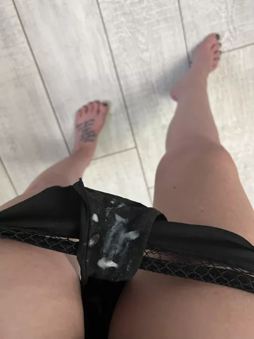 Leakage This Morning From Last Nights Self Play Time In These Sexy Black Silky Panties, Best Wake Up Call! Happy Monday Babes!