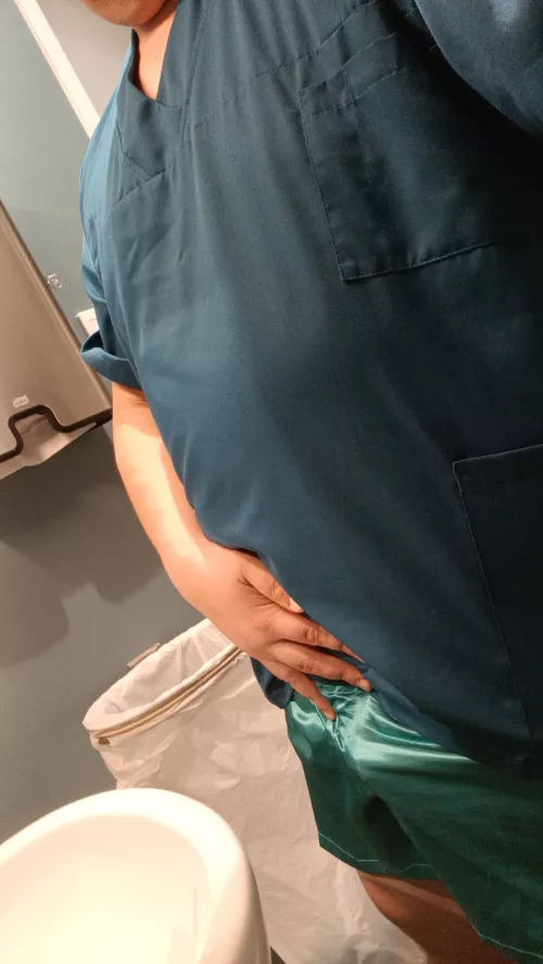 Nursing scrubs and satin