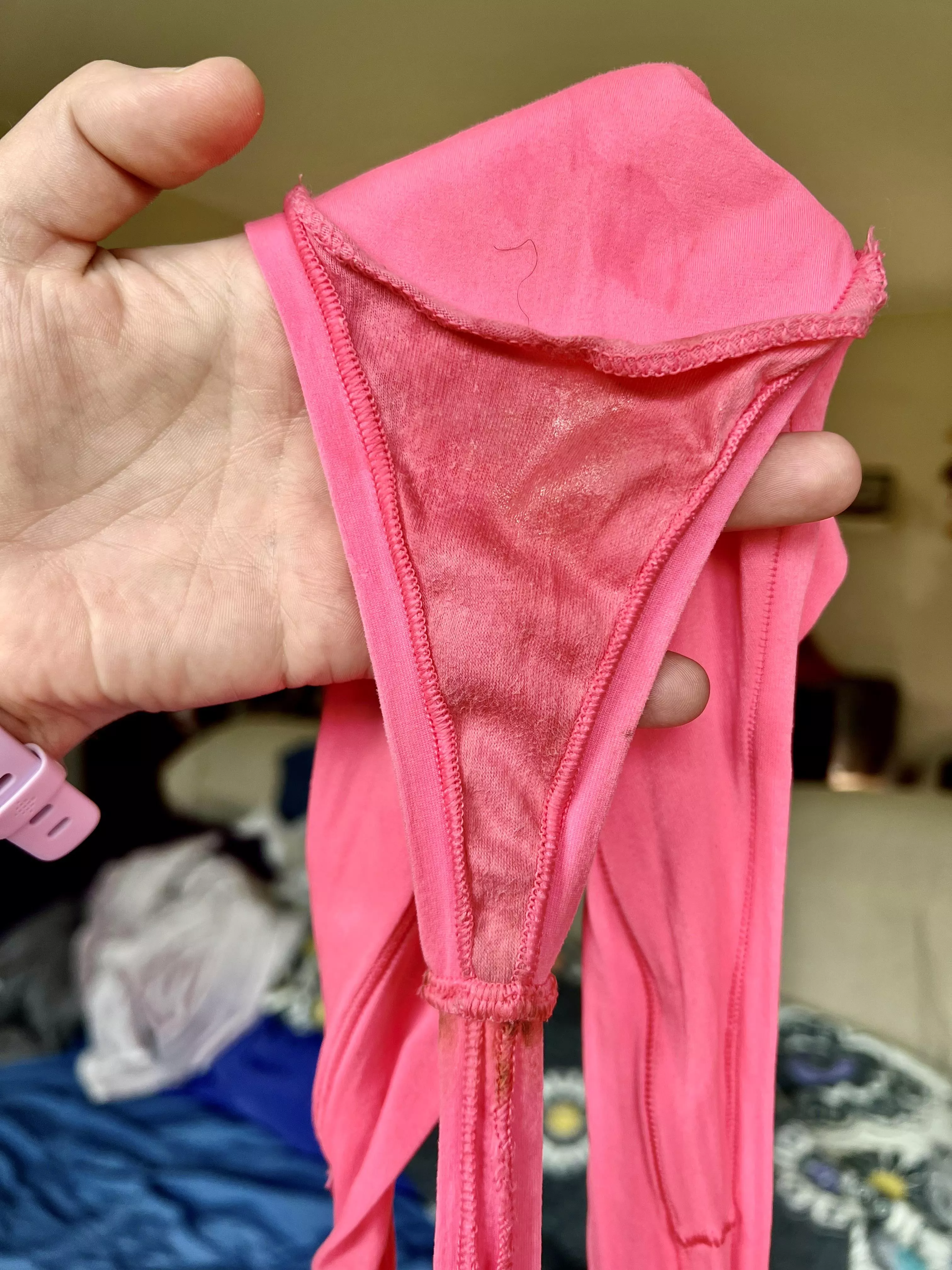 Soaking wet with a small skid! My horniness is making herself known 😈😈