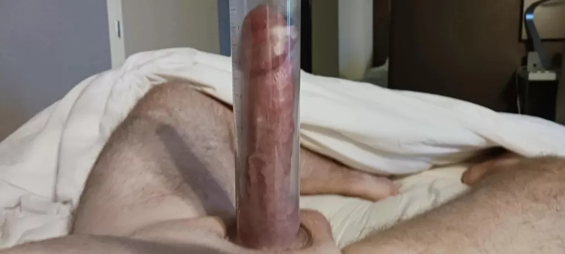 Being older I started using a pump just over a month ago. Keep this dick healthy and exersized. Keep it 5-7 vacuum for 20 minutes.