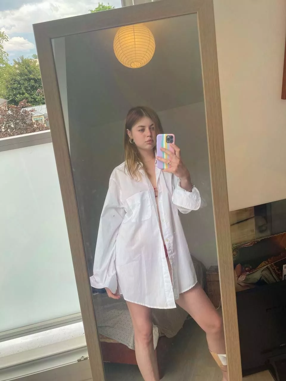 Lounging around, naked