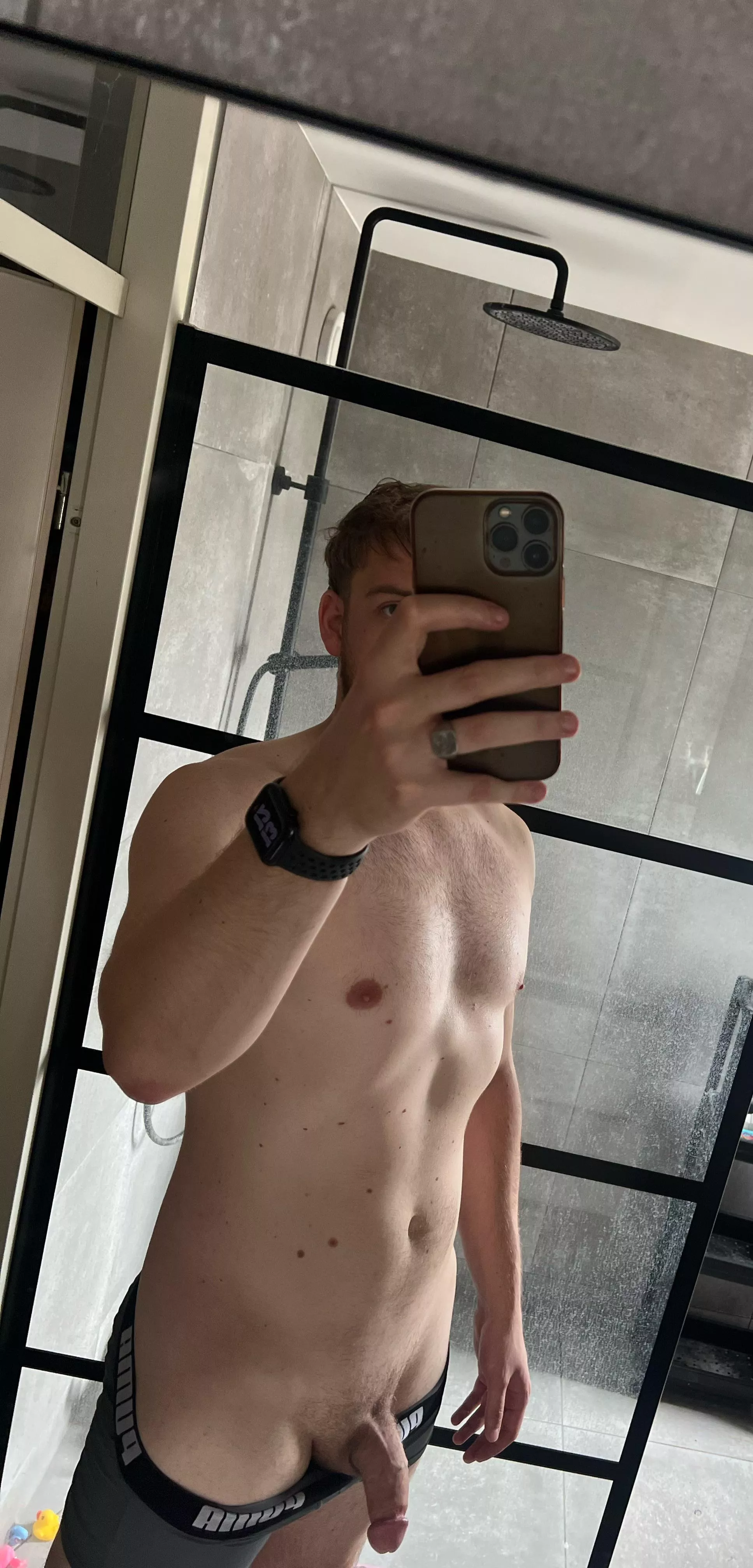 Still sweaty from the gym