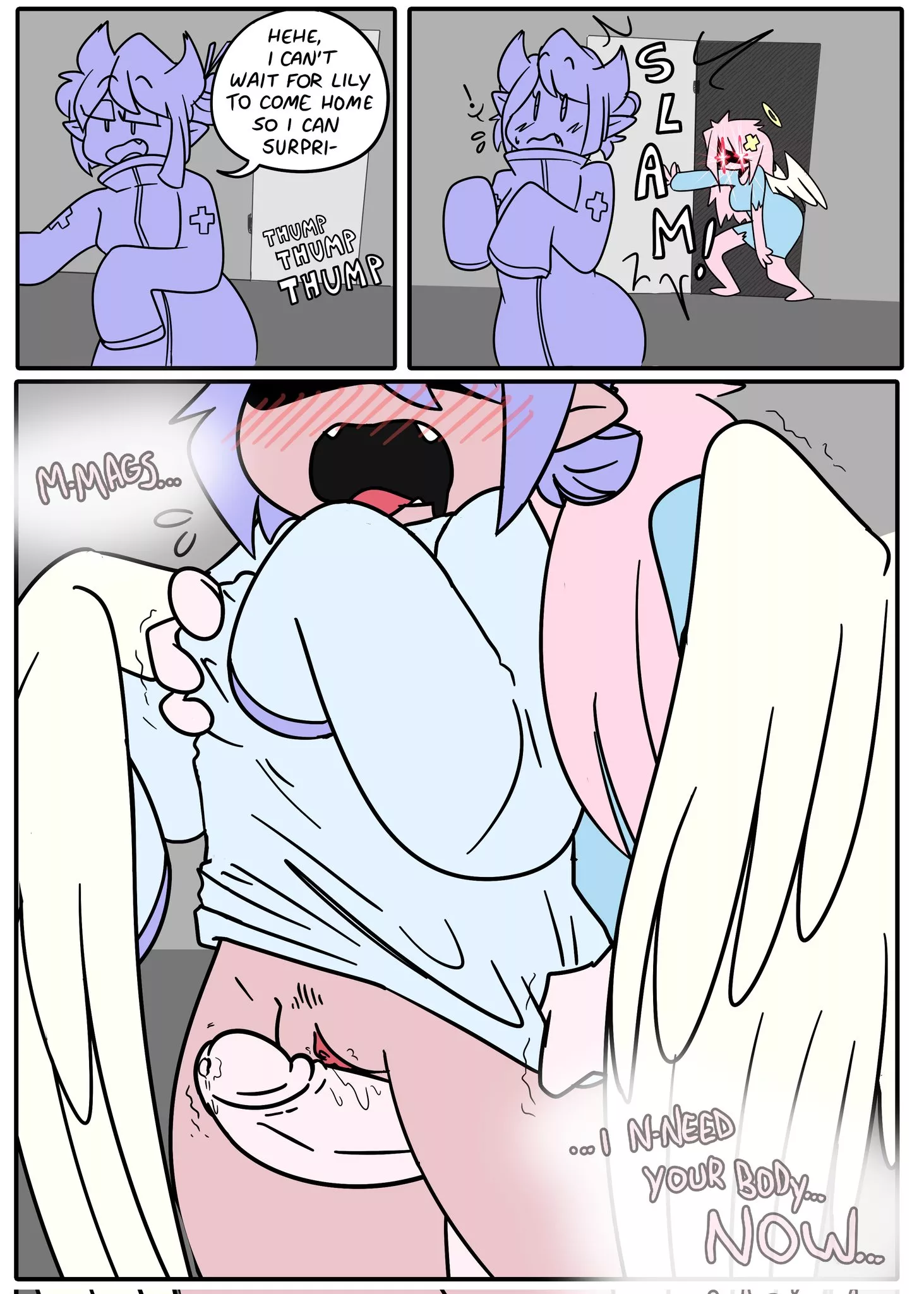Angel girl has a special present for her girlfriend! (Corruptedcryptid)