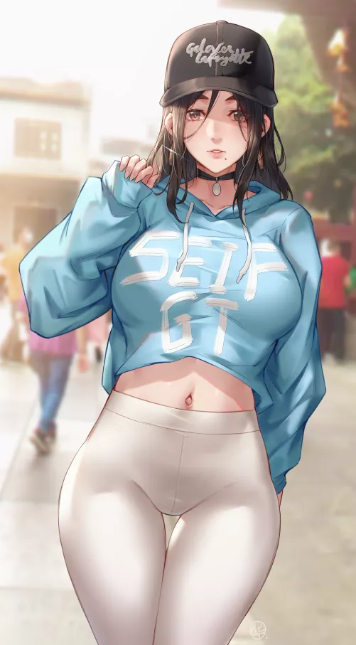 Blue Crop Hoodie