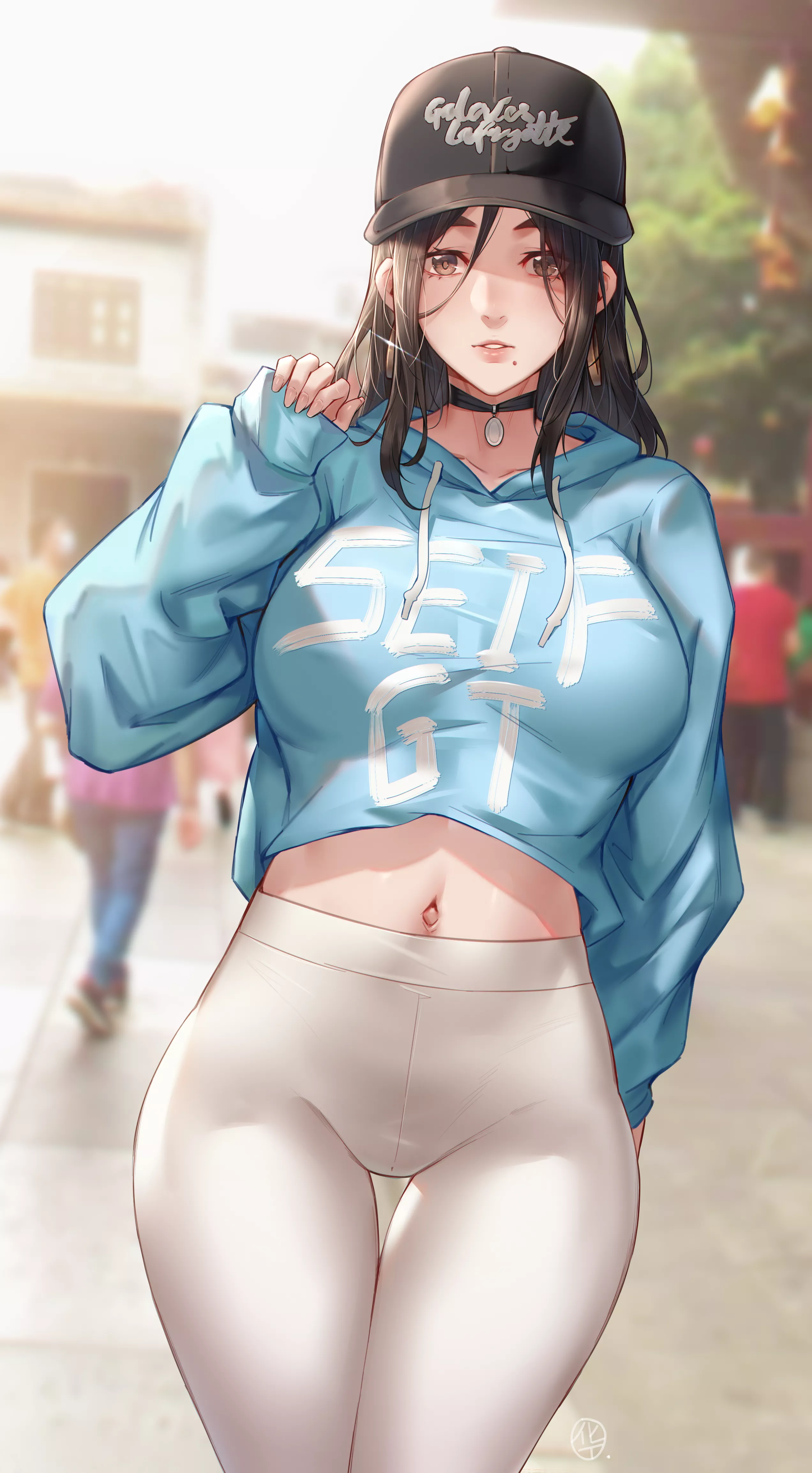 Blue Crop Hoodie