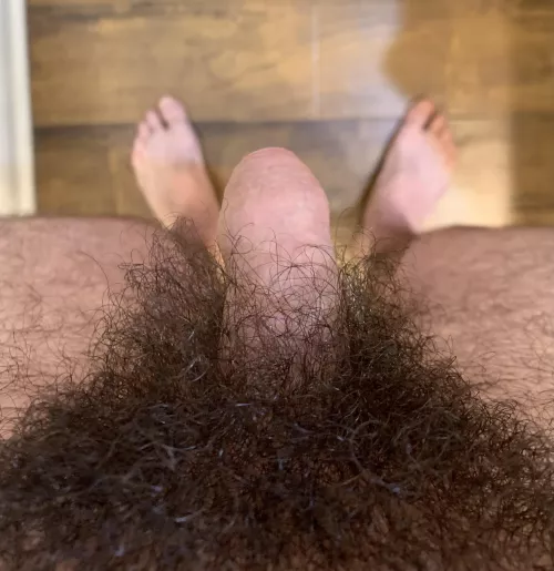 I think I can use the “heavy pubes uncut dick” flair when my bush covers half of my shaft.