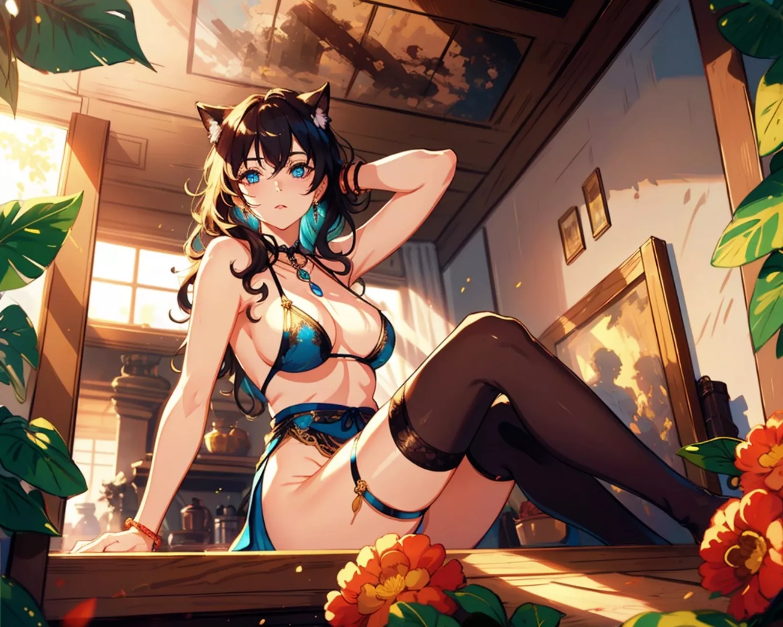 Kitten lounging in the sun