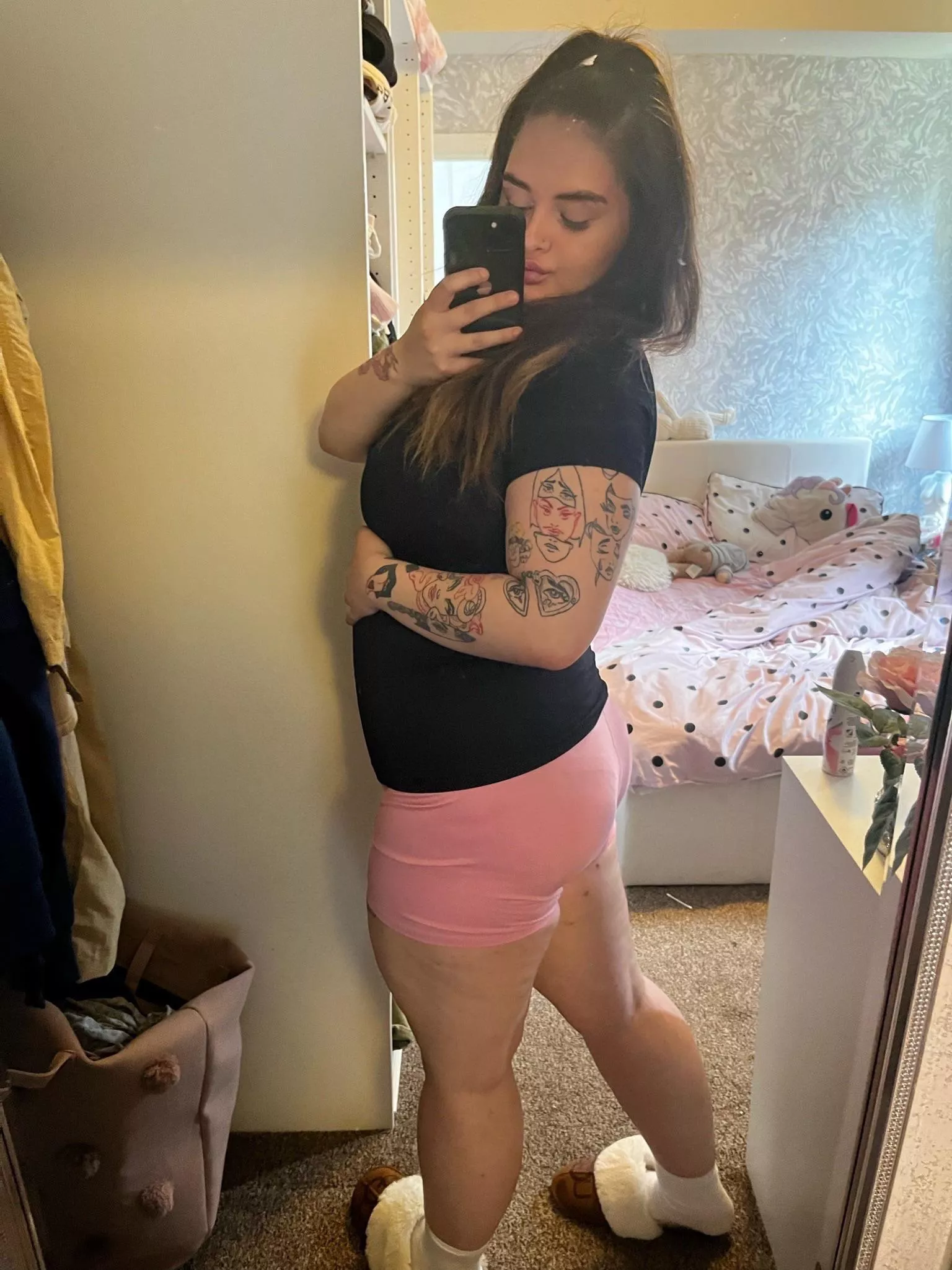 loving short leggings and white socks at the moment