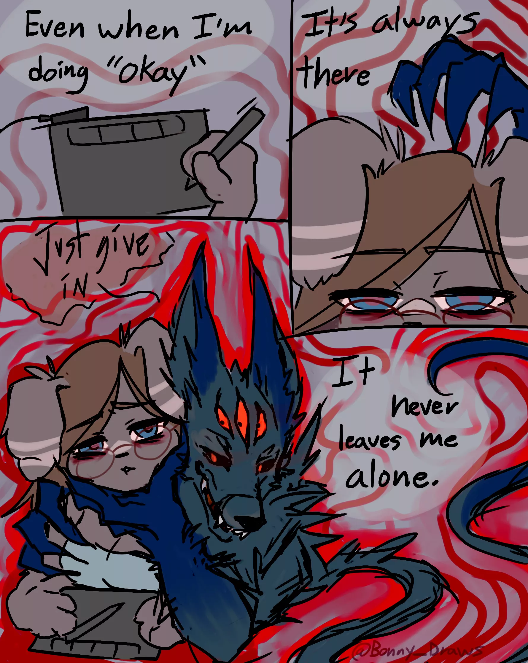 (art by me) comic about depression