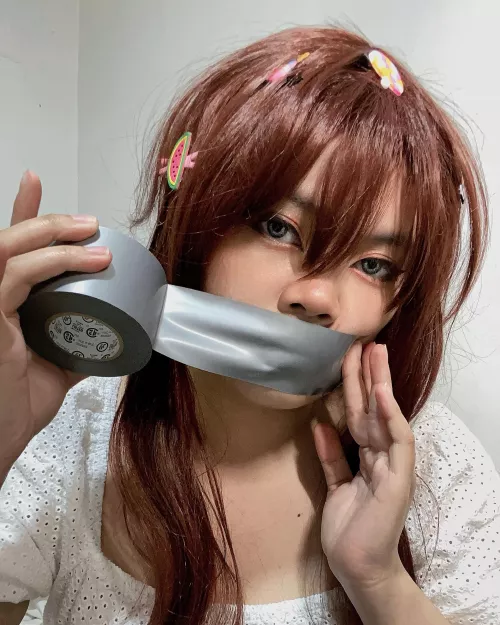 Dont mind her, she’s just playing with her favorite tape while I get the rope