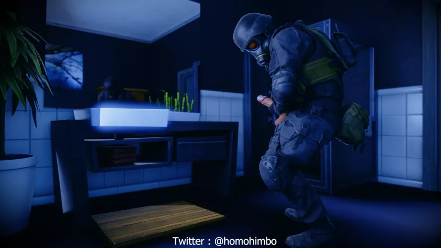 first time animating! we got a sexy hunk stroking his hunk dick 😈 (VIDEO ON TWITTER @homohimbo)