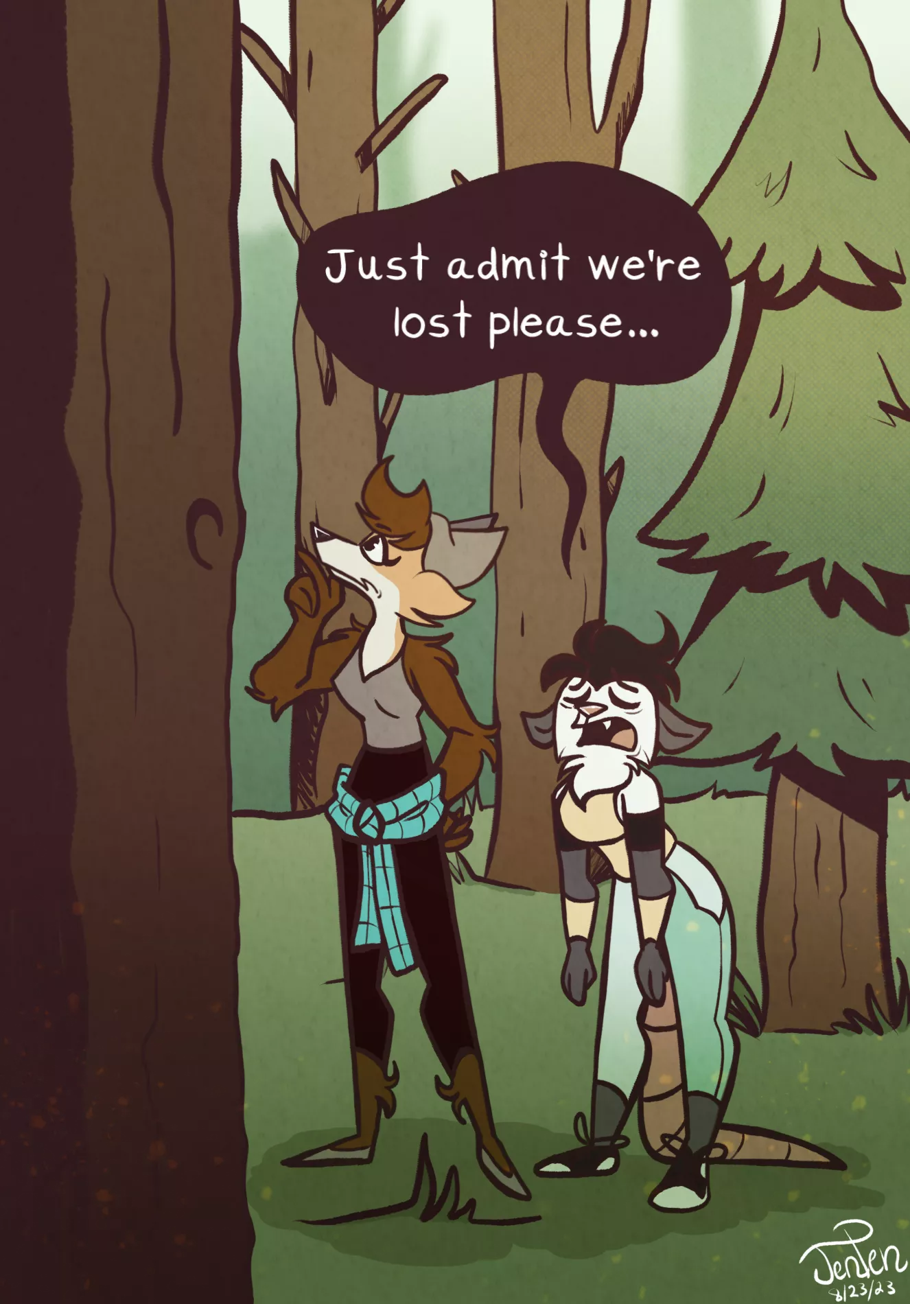 Man, I had just finished the first 12 pages of my comic. I decided to take a break and make this simple illustration with the two main characters.