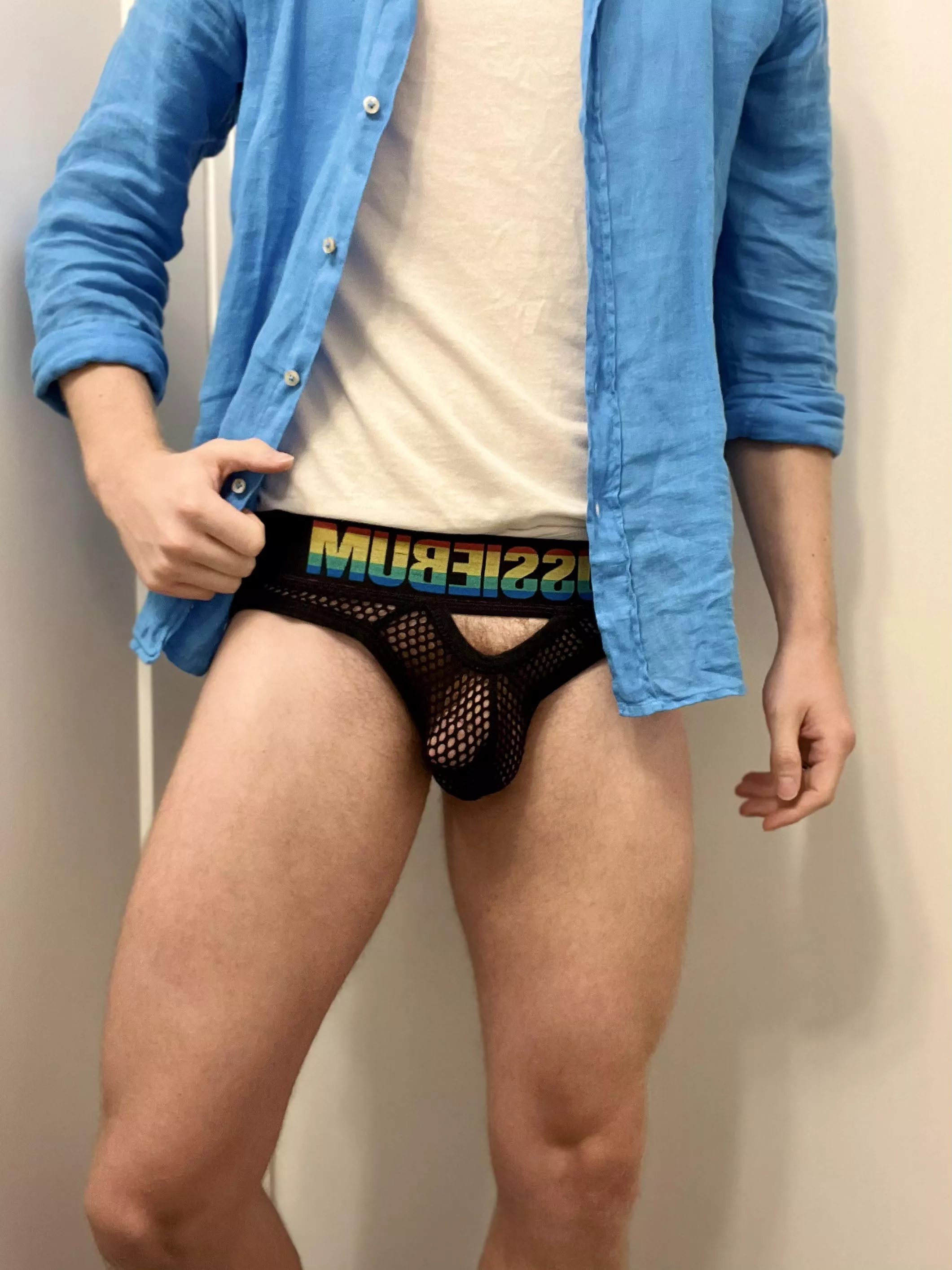 Mesh briefs show it all off…