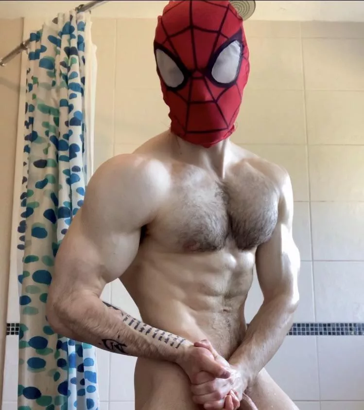 Spidey is ready to be towelled down
