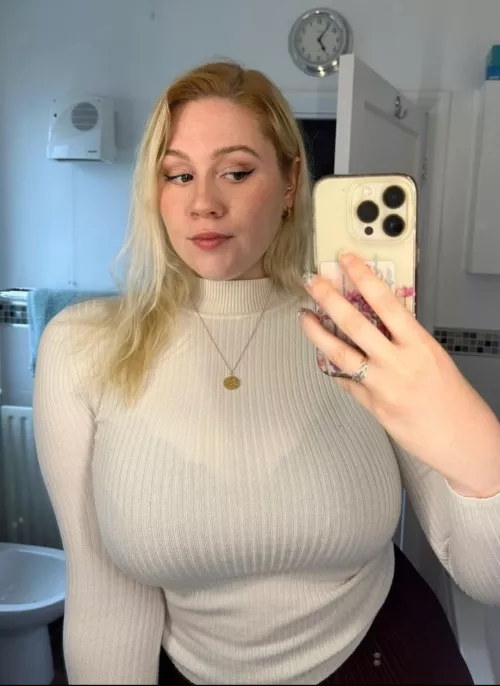 Blond with a huge rack