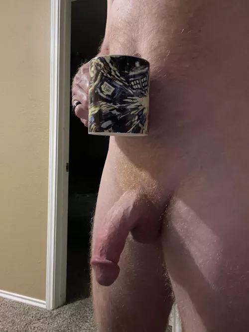 Cup of coffee and a mouthful of cock