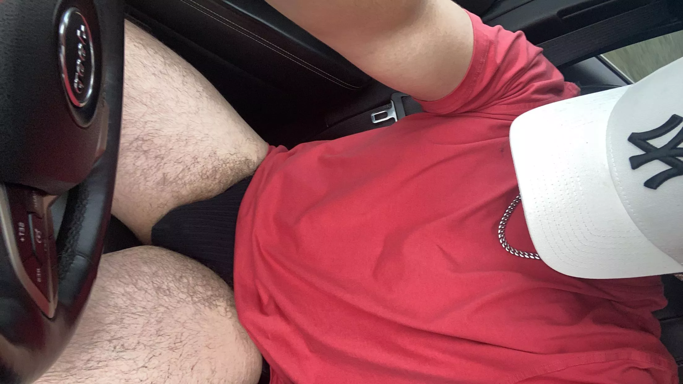 Driving round town in my jock