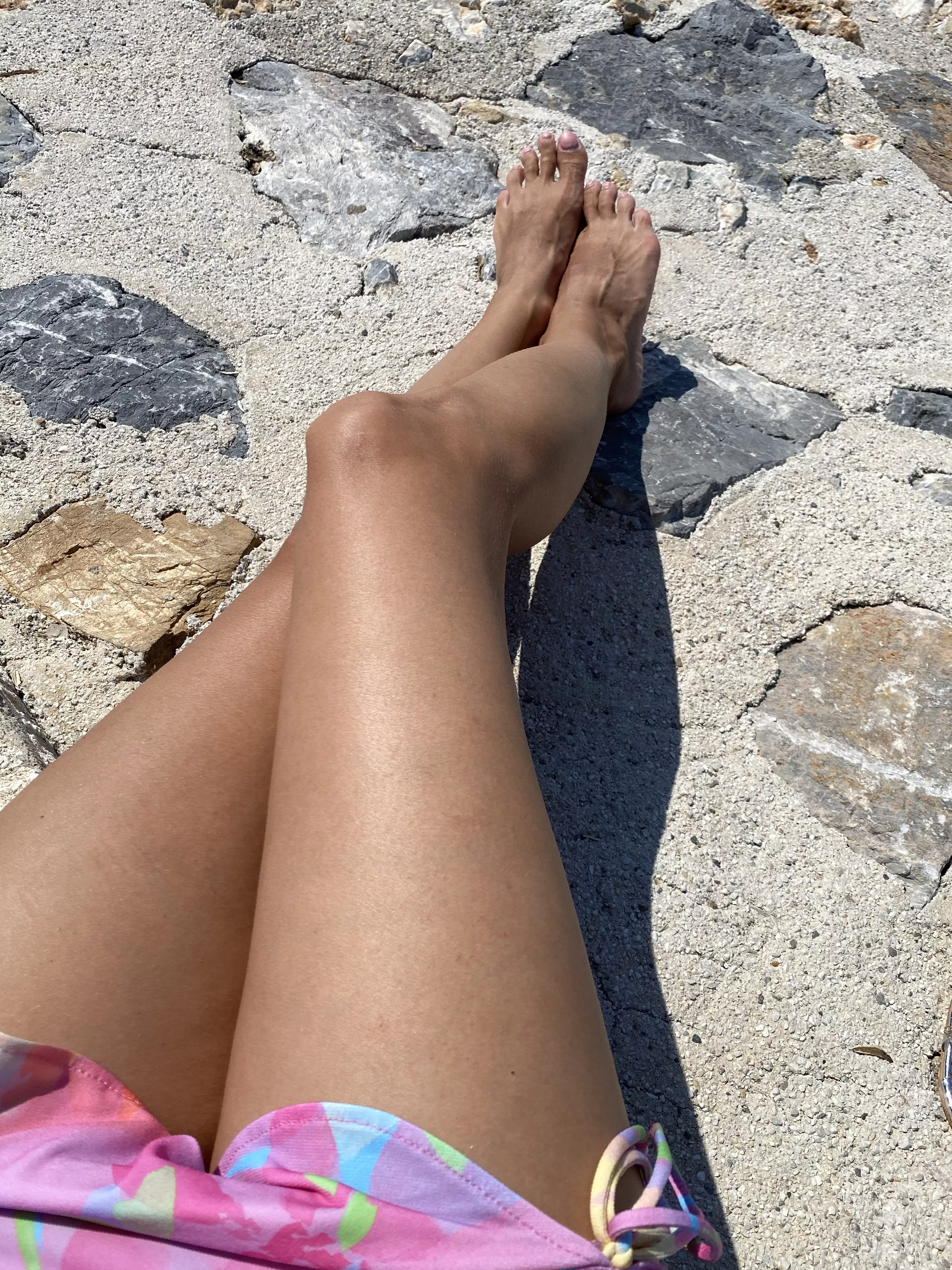 Legs crossed, but my mind wanders freely.