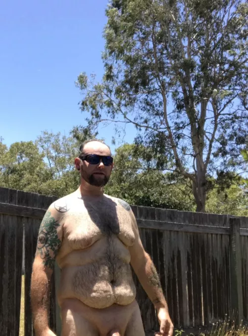 Outside cooling off on a hot day