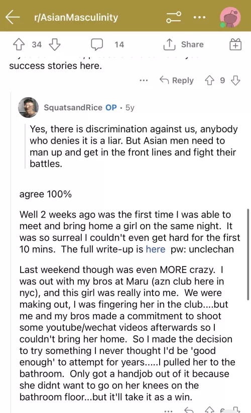 Why do straight Asian guys make these kind of posts and comments as if they’re proud? It sounds very pathetic and misogynistic.