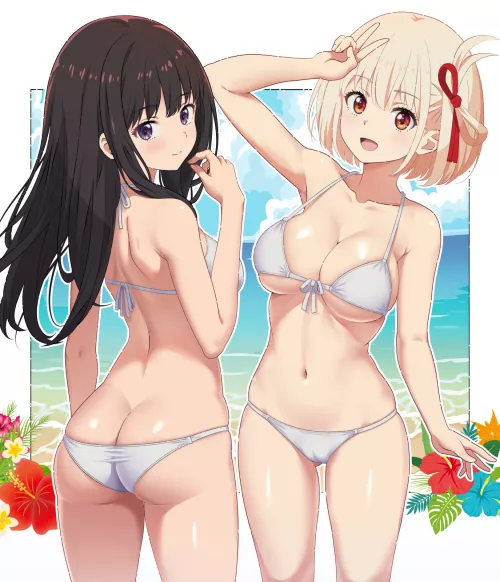 Chisato And Takina On The Beach (Lycoris Recoil)