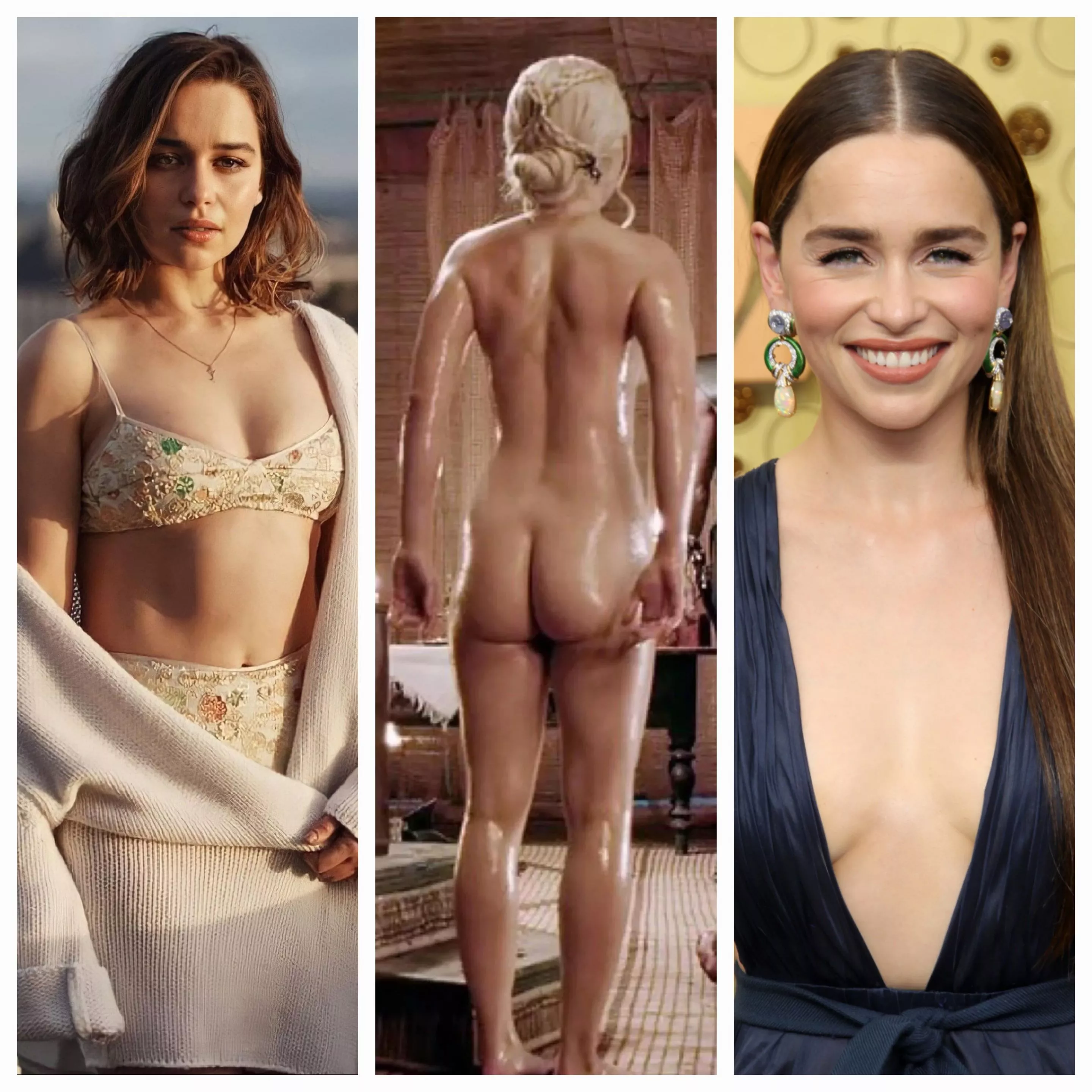 Emilia Clarke has me feeling so bi, sandwich your cock between my thick cheeks and fuck em like it's her fat ass