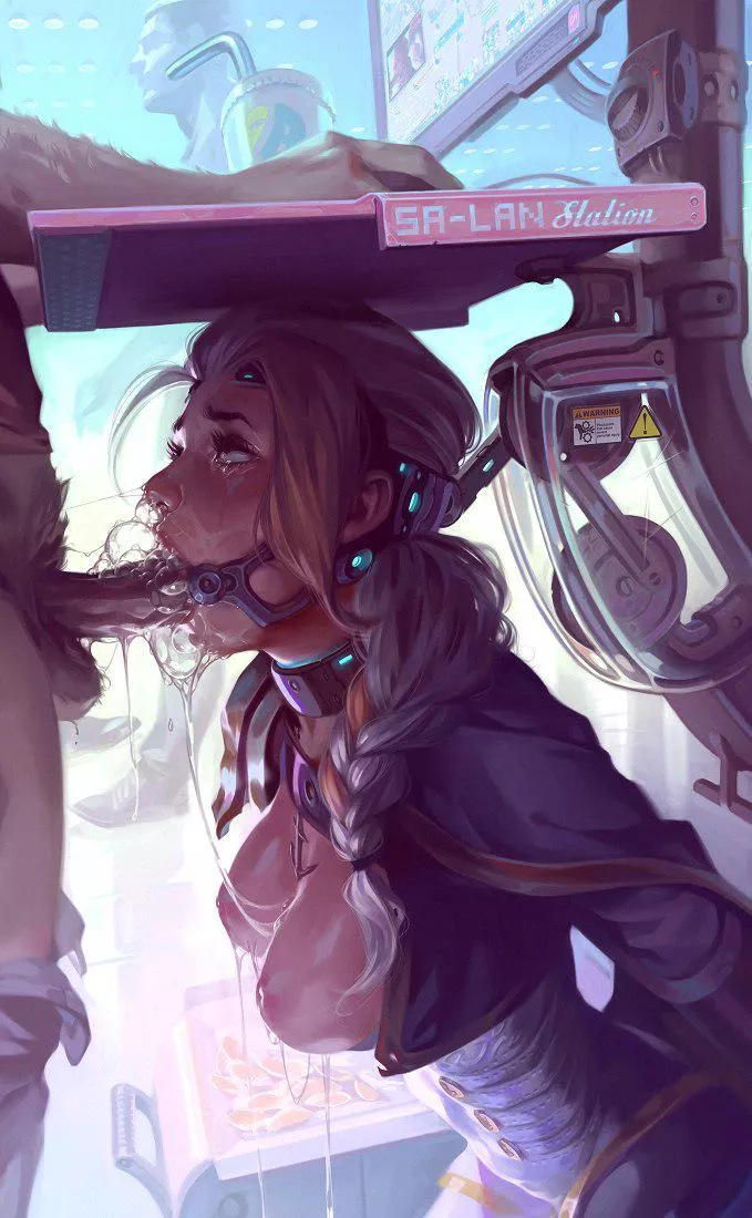 I wonder what it's like to become such a under table decoration. Forced to serve cocks all day's by this machine and dripping cum