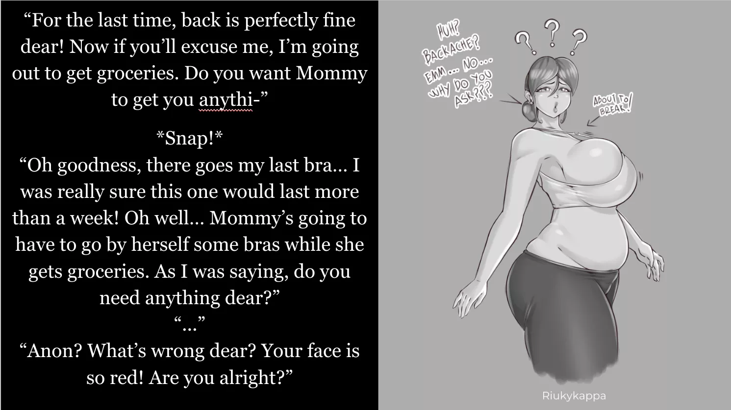 Mommy's Broken Bra! [Mommy Kink] [Ripped Clothes] [Oblivious] [Sports Bra] [Milf] [Gender Neutral POV] [Accidental Flashing]