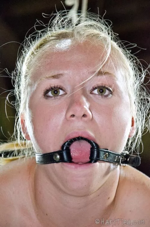 Sasha needs extra help keeping her mouth open while owner is in the room