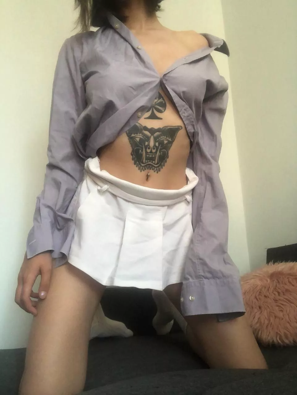 Skirt up, confidence on, ready to rock