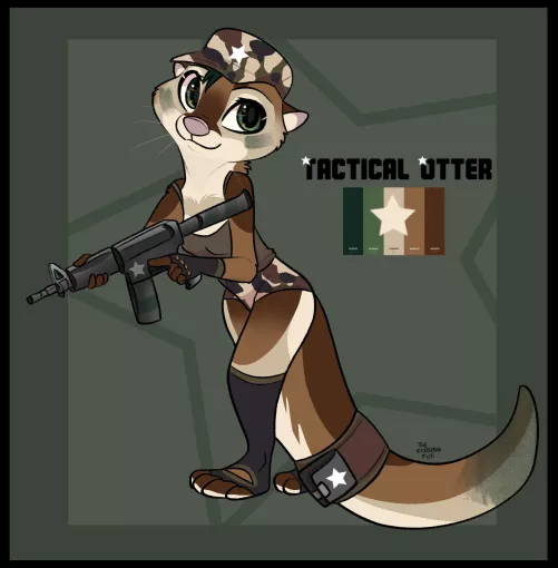Tactical otter adopt🦦🔫(Art by me) details down below!