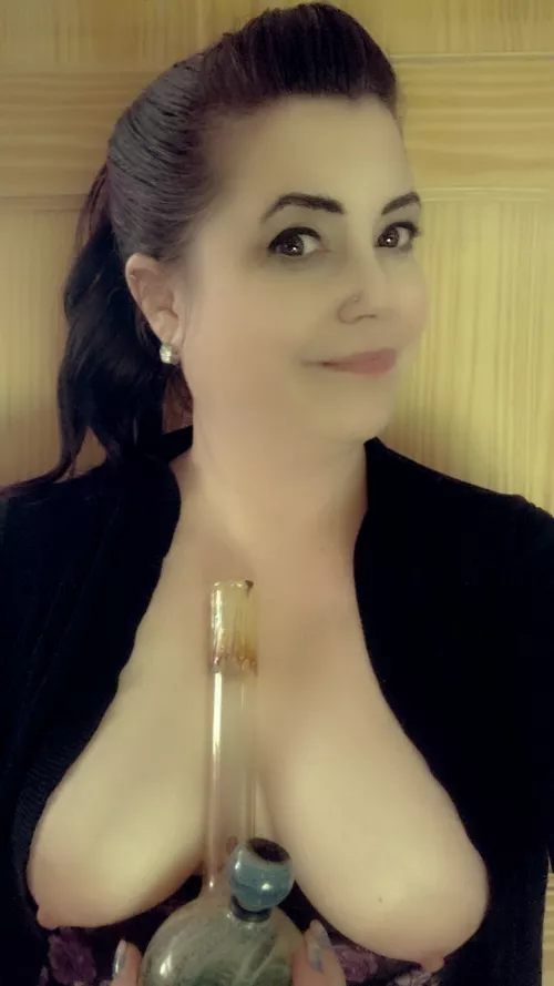 That office worker that you think is cute, gets her tits out for bong rips on a (F)riday night