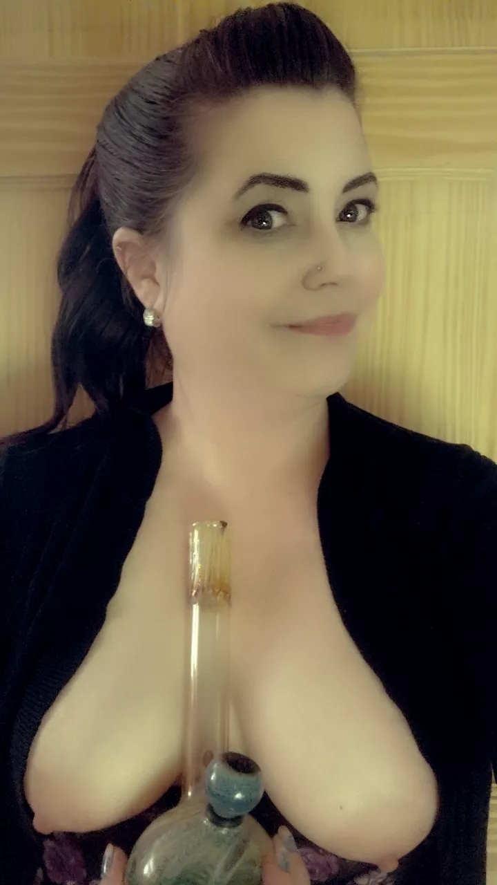 That office worker that you think is cute, gets her tits out for bong rips on a (F)riday night