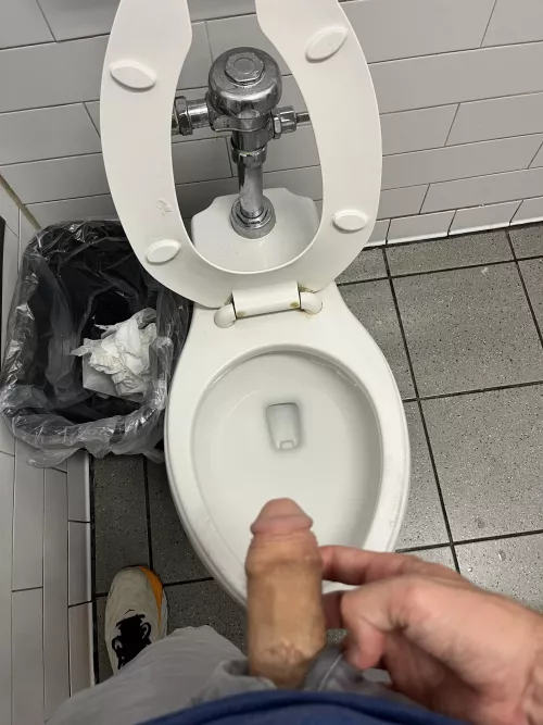 Admiring it in the bathroom