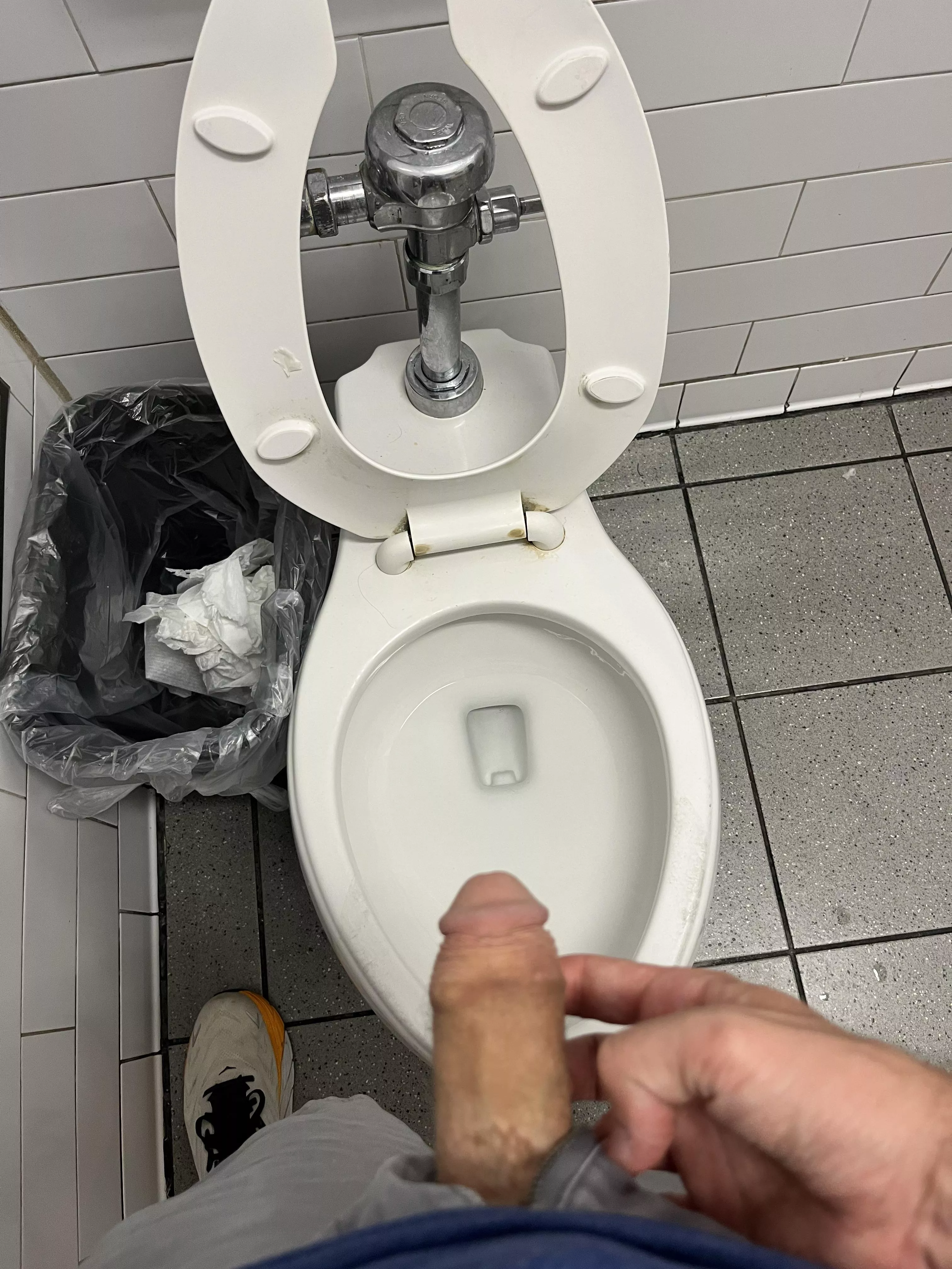 Admiring it in the bathroom