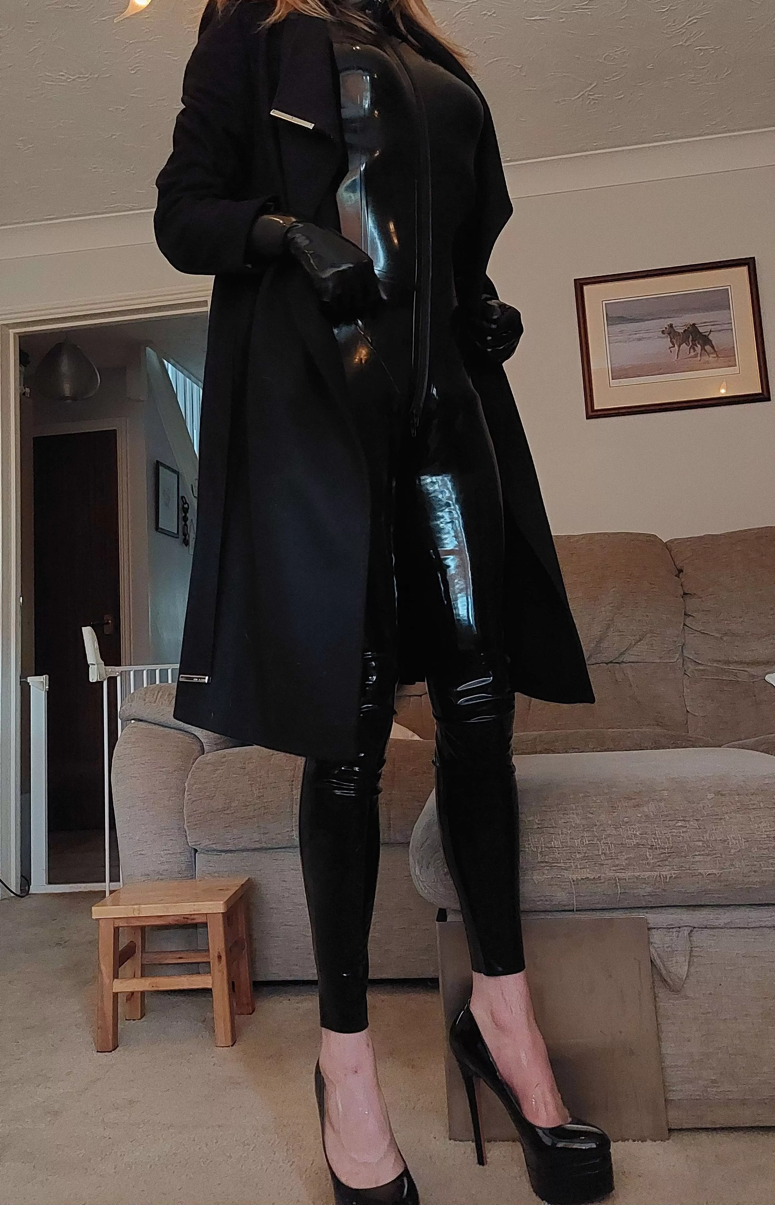 First time posting here! Trying out a catsuit + coat combo. Do you think I pulled it off? xx