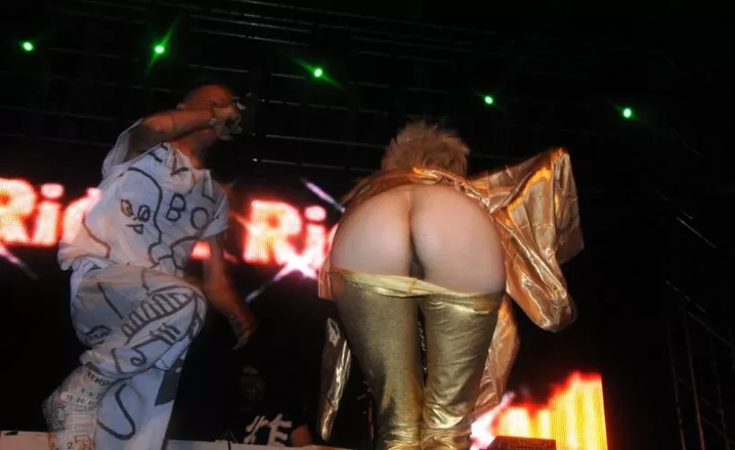 Yolandi Visser From Die Antwoord Flashing At Their Concert