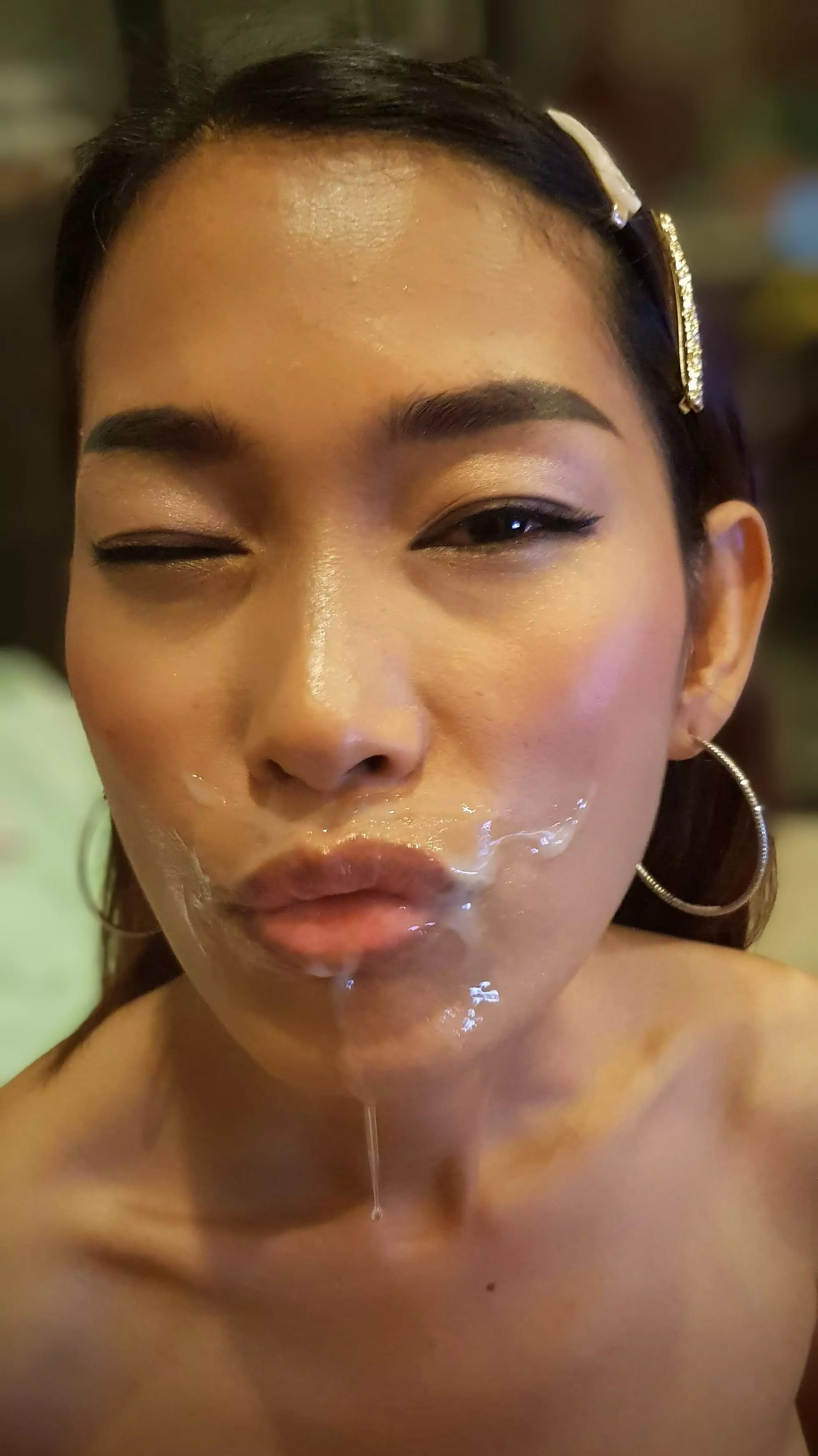 I look prettier with cum all over my face